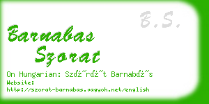 barnabas szorat business card